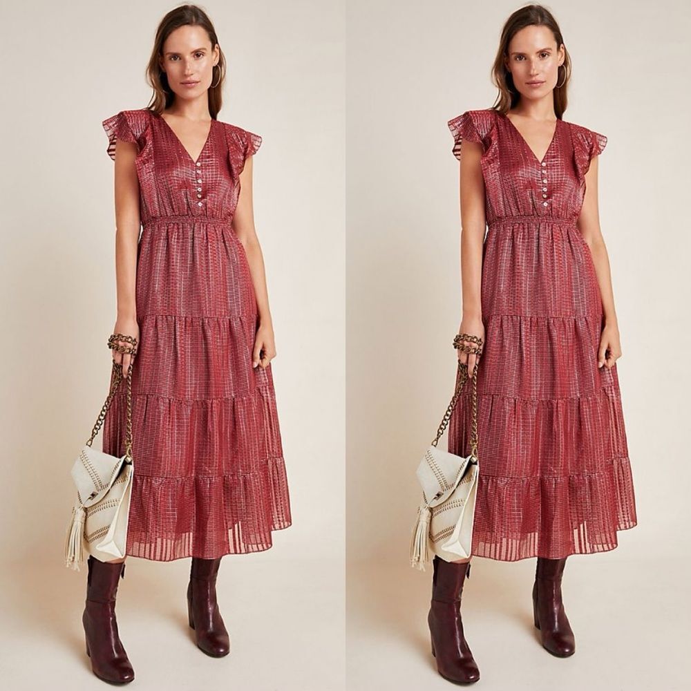 Anthropologie DOLAN Collection Sawyer Silk Midi